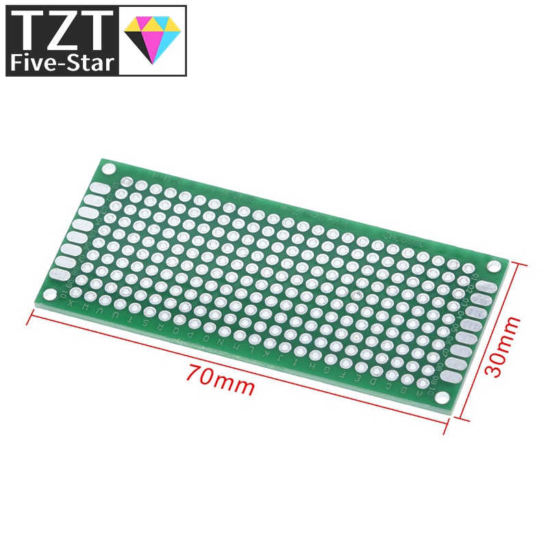 TZT 10pcs 양면 프로토 타입 PCB diy 범용 인쇄 회로 기판 3x7cm 녹색